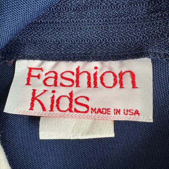 Vintage Fashion Kids Classic Sailor Dress Girls 6 Blue White Red Made in USA - Picture 8 of 9